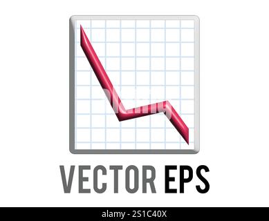 Das Balkendiagramm für das abnehmende Symbol für das rote 3D-Business-Präsentationsübersicht für den Finanzbericht Stock Vektor