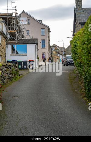 Ffordd Pen Llech wurde 2019 von Guinness World Records als steilste Wohnstraße der Welt, Harlech, ausgezeichnet Stockfoto