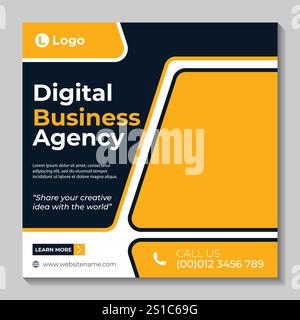 Live-Webinar für digitales Marketing und Vorlage für Post in sozialen Medien für Unternehmen Stock Vektor