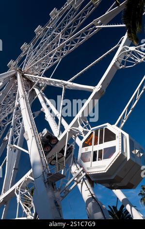 Großes Rad für die Weihnachtsmesse in Moll de la Fusta, Barcelona, Port Vell, Spanien Stockfoto