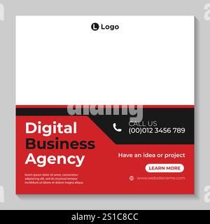 Live-Webinar für digitales Marketing und Vorlage für Post in sozialen Medien für Unternehmen Stock Vektor