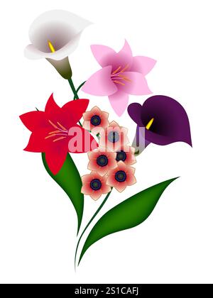 Lilienstrauß. Stock Vektor