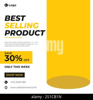 Möbelverkauf für Social-Media-Post- und Webbanner-Vorlage, editierbare Social-Media-Post-Vorlage, Möbelverkauf Promotion Social-Media-Banner-Vorlage Stock Vektor