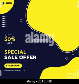 Social-Media-Post- oder Bannervorlage für den Verkauf Stock Vektor