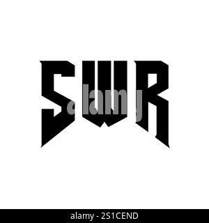 SWR-Letter-Logo für Technologieunternehmen. Schwarz-weiße Farbkombination mit SWR-Logo. SWR-Logo, SWR-Vektor, SWR-Design, SWR-Symbol, SWR-Alph Stock Vektor