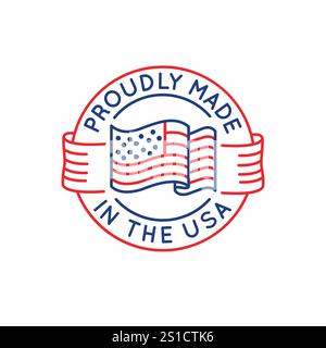 Einfaches Logo mit Stolz „Made in the USA“-Symbol Stock Vektor