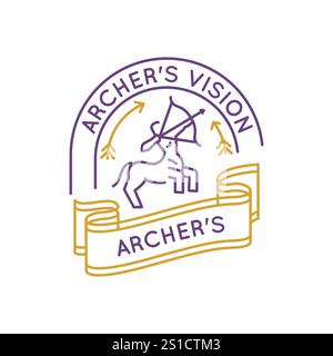 Einfaches Logo mit Sagittarius Zodiac-Symbol Stock Vektor