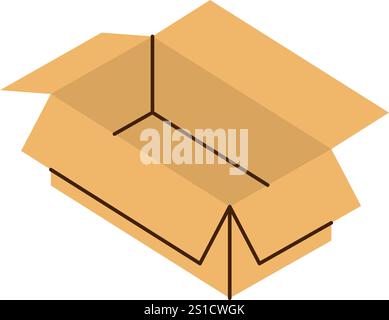 Aufbewahrungsbox. Karton mit Versandverpackung. Vektorabbildung. Stock Vektor