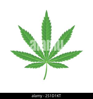 Grüne Marihuana-Blatt-Vektor-Illustration Stock Vektor