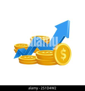 Der Dollar wird gestärkt. Wachstum der amerikanischen Landeswährung Stock Vektor