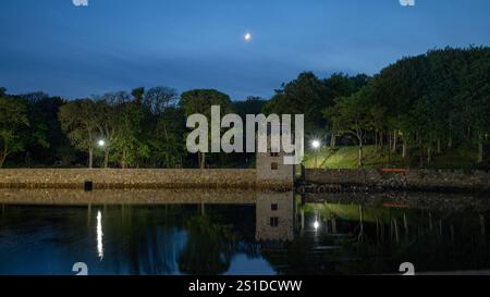 Schloss Lews bei Nacht, Stornoway, Isle of Lewis, Western Isles. Stockfoto