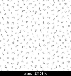 Nahtloses Ostermuster. Kritzelvektor ostern Hand gezeichneter Hintergrund Stockfoto