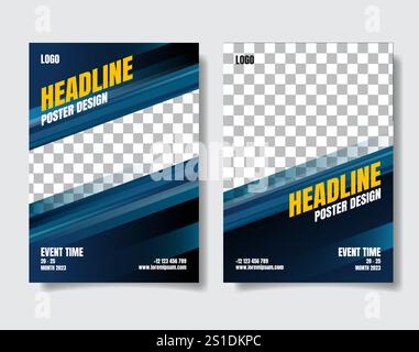 Business Flyer – Poster-Design-Set. Layoutvorlage, abstrakter Hintergrund, Einladungskarte, Präsentation, Prospekt, Broschüre, Jahresbericht, Deckblatt Stock Vektor