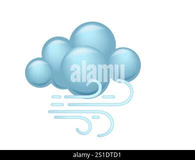 Wolke mit wirbelnden Windlinien, die das windige Wetter symbolisieren. Ideal für Wettervorhersagen, windige Bedingungen oder saisonale Themen. Vektorabbildung isol Stock Vektor