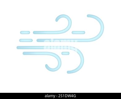 Blaues Windsymbol mit stilisierten, geschwungenen Linien, die eine Brise oder einen Luftstrom darstellen. Ideal für Wetter-Apps, Klimathemen und Umweltdesigns. Vecto Stock Vektor