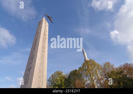 Obelisk von Theodosius auf dem ehemaligen römischen Hippodrom, Istanbul, Sultanahmet-Platz, Türkei Stockfoto