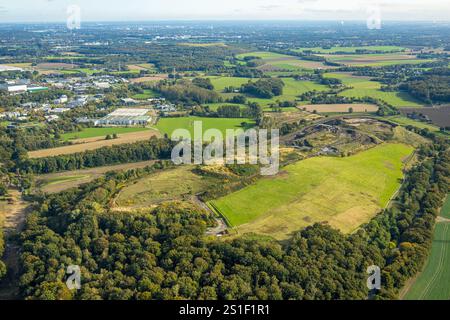 Luftaufnahme, Deponiemüll Eyller-Berg, Gestfeld, Kamp-Lintfort, Ruhrgebiet, Nordrhein-Westfalen, Deutschland Stockfoto