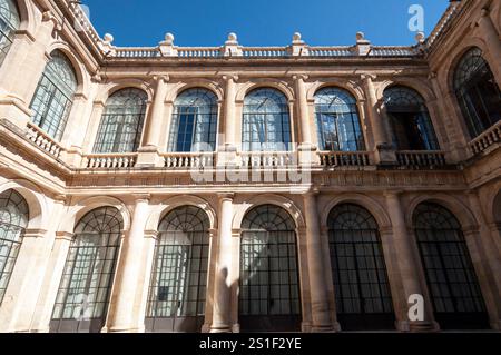 Sevilla, Archivo General de indias, Terrasse, entworfen von Juan de Herrera, Andalucía, España Stockfoto