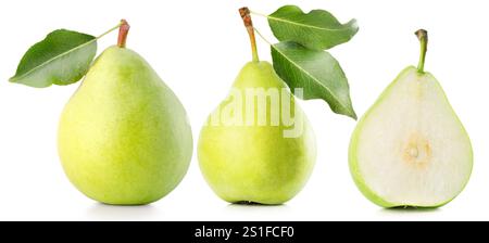 Birnensatz isoliert auf weißem Hintergrund. Stockfoto