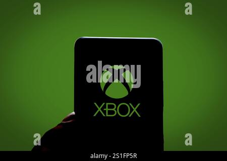 Xbox-Logo-Anzeige auf dem Smartphone. Stockfoto
