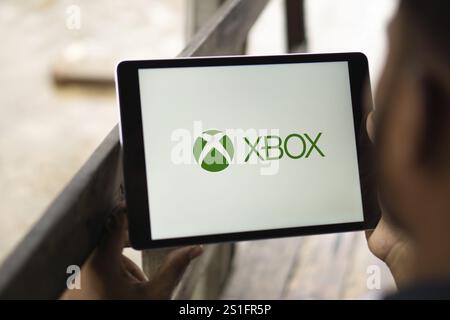 Xbox-Logo-Anzeige auf dem Smartphone. Stockfoto