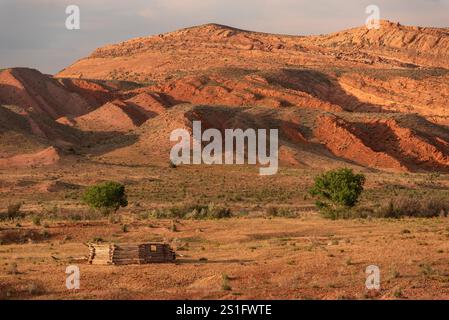 Ruinen eines hogan, Navajo Nation, Utah. Stockfoto