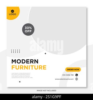 Postvorlagen für Möbel in sozialen Medien Stock Vektor