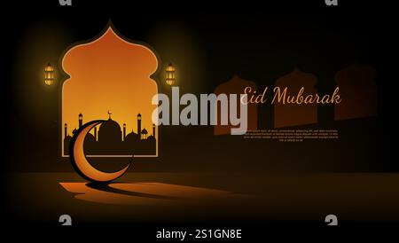 Hintergrund der eid mubarak Grußkarte. islamische Vektorillustration Stock Vektor