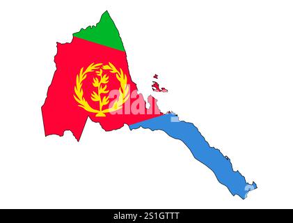 Eritrea-Flag mit Rahmenkontur Stockfoto