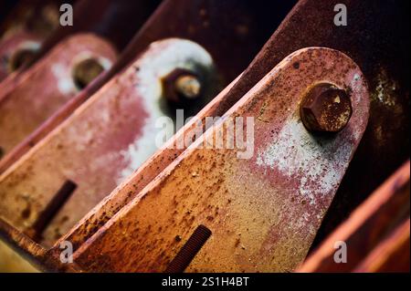 Detail einer Metallstruktur mit Rost Stockfoto