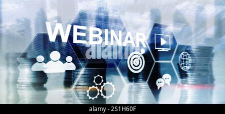 Webinar. Multiethnische Menschen Konferenz Meeting Online und Besprechung von Geschäftsprojekten Stockfoto