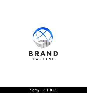 Design Mit Einfachen Händen Und Globe-Logo. Hände mit Globe-Logo. Stock Vektor
