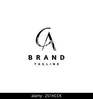 Minimalistisches CA-Logo-Design mit Anfangsbuchstaben. Buchstaben C und A in modernem minimalistischem Design. Stock Vektor