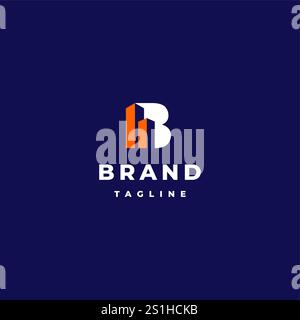 Building Silhouette Inside Letter B Logo. Skyscraper-Symbol im Letter B-Logo-Design. Stock Vektor