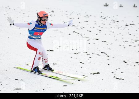 Innsbruck, Österreich. Januar 2025. Skisport/Skispringen: World Cup, Four Hills Turnier: Große Schanze, Männer, 1. Runde. Österreichs Jan Hörl in Aktion. Vermerk: Daniel Karmann/dpa/Alamy Live News Stockfoto