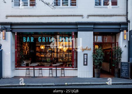 Sophie's Soho Restaurant und Cocktail Bar-NY-Style Steakhouse und Cocktail Bar in der Großen Mühle Straße Soho London Stockfoto