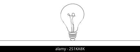 Glühlampe isoliert auf weißer Glühlampe eine Linie Umrissvektorgrafik Illustration. Bearbeitbare Zeile Stock Vektor