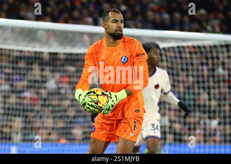 London, Großbritannien. Januar 2025. London, England, 4. Januar 2025: Robert Sanchez (1. Chelsea) während des Premier League-Spiels zwischen Crystal Palace und Chelsea im Selhurst Park in London (Alexander Canillas/SPP) Credit: SPP Sport Press Photo. /Alamy Live News Stockfoto