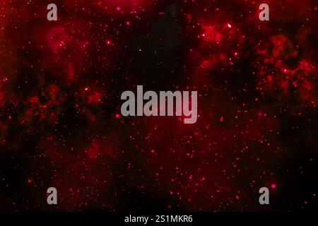 Red nebula in outer space showcasing a cosmic dust and gas formation Stockfoto