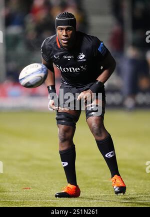 Saracens' Maro Itoje während des Gallagher Premiership Matches im StoneX Stadium, London. Bilddatum: Samstag, 4. Januar 2024. Stockfoto