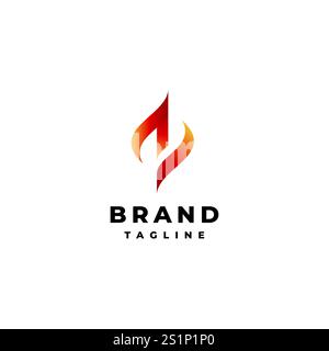 Minimalistisches Z-Logo mit Fiery Letter. Einfaches, elegantes Z-Logo-Design mit Initialbuchstaben. Stock Vektor