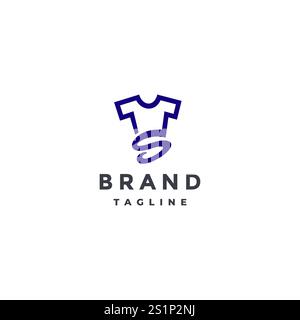 Hemdsymbol mit dem Buchstaben S unter dem Logo-Design. Hemdsymbol mit S-Wirbeln unter dem Logo-Design. Stock Vektor