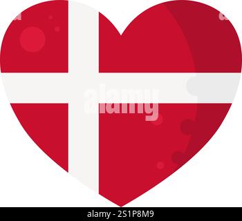 Herz mit Dänemark Flagge - Vektor-Illustration Stock Vektor