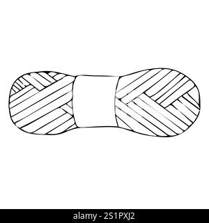 Garnknäuel zum Handstricken. Vektorillustration im Doodle-Stil isoliert auf weißem Hintergrund. Stock Vektor