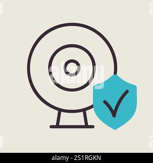 Vektorsymbol für die Heimsicherheitskamera. CCTV-Kamera-Schild. Sicherheitsschild. Diagrammsymbol für Ihr Website-Design, Logo, App, UI Stock Vektor