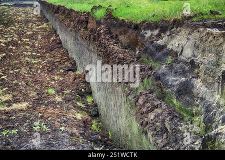 Torfgewinnung in Ostfriesland Stockfoto