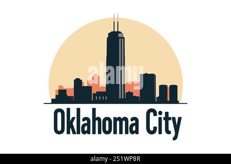 Skyline Von Oklahoma City Im Devon Tower Stock Vektor