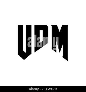 UDM Letter Logo Design für Technologieunternehmen. Farbkombination mit UDM-Logo in Schwarz und weiß. UDM-Logo, UDM-Vektor, UDM-Design, UDM-Symbol, UDM-Alph Stock Vektor
