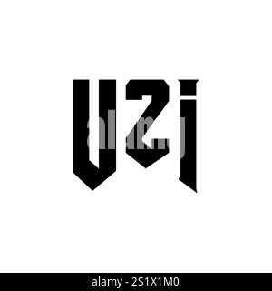 UZI Letter Logo für Technologieunternehmen. Farbkombination mit UZI-Logo in Schwarz und weiß. UZI-Logo, UZI-Vektor, UZI-Design, UZI-Icon, UZI-Alph Stock Vektor