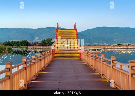 Yilong Lake Scenic Area, Yunnan, China. Stockfoto
